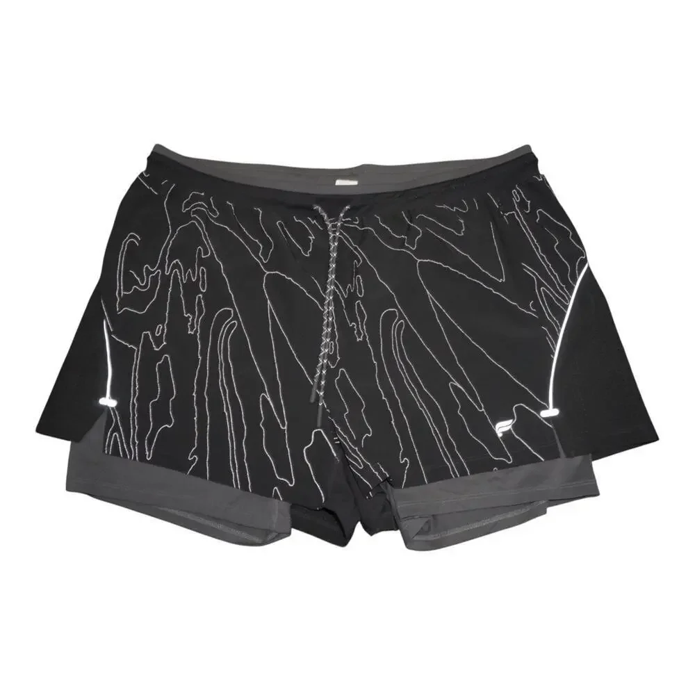 Fabletics Fundamental Short II Lined 5” Men’s XXL Black Reflective EUC